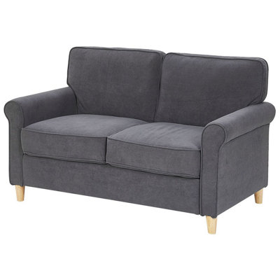 2 Seater Velvet Sofa Grey RONNEBY