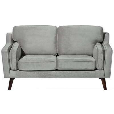 2 Seater Velvet Sofa Light Grey LOKKA