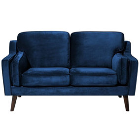 2 Seater Velvet Sofa Navy Blue LOKKA