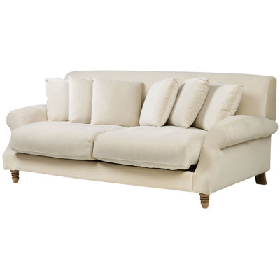 2 Seater Velvet Sofa Off-White EIKE