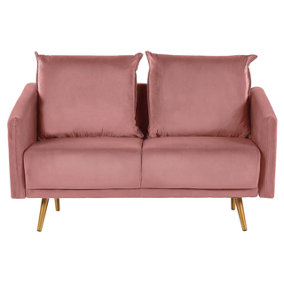 2 Seater Velvet Sofa Pink MAURA