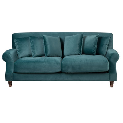 2 Seater Velvet Sofa Teal EIKE