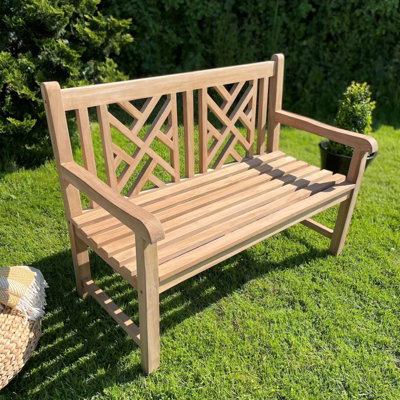 2 Seater Wooden Teak Garden Bench