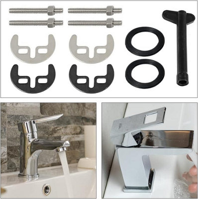 2 Sets Basin Washer Sink Monobloc Mixer Tap Fixing Fitting Kit Mounting ...
