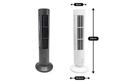 2 Speed Office Home Air Cooling Tower Fan - Black