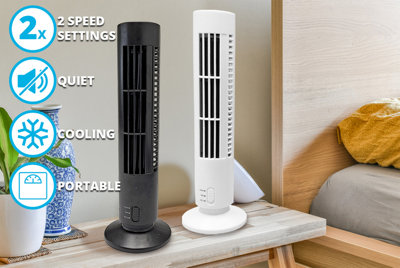 2 Speed Office Home Air Cooling Tower Fan - White - 4