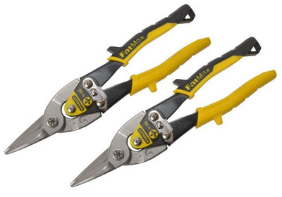 2 Stanley STA214563 Aviation Compound Snip Snips Straight Cut Twin