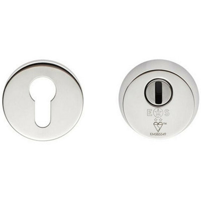 2 Star Security Escutcheons Set Suits BS Euro Cylinder Locks Bright Steel