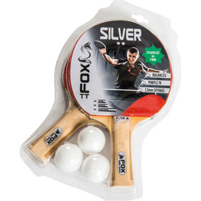 2 STAR Table Tennis Bat & Ball Starter Set - 1.5mm Sponge 5mm Blade ...