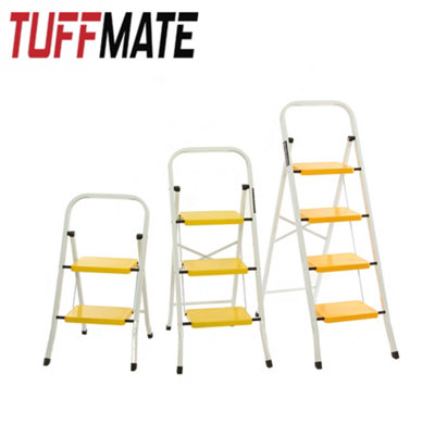 2 Step Folding Step Ladder Wide Treads TUFFMATE