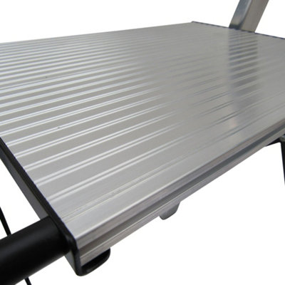 2 Step Ladder Stool Folding 150KG (Kitchen Platform Foldable Aluminium) - 5
