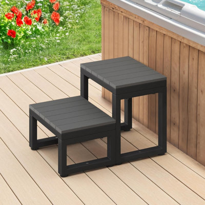 2-Step Outdoor Spa Steps, HDPS Hot Tub Steps with Non-Slip Surface ...