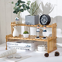 2 Steps Display Rise Plant Display Stands Solid Wood