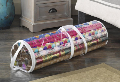 2 storage bags for gift wrap, and wallpaper, sturdy, clear PVC bag with ...