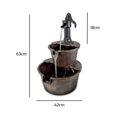 2-Tier Barrel Cascading Water Feature