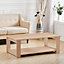 2 Tier Brown Modern Wooden Coffee Table W 100 cm x D 48 cm x H 42 cm