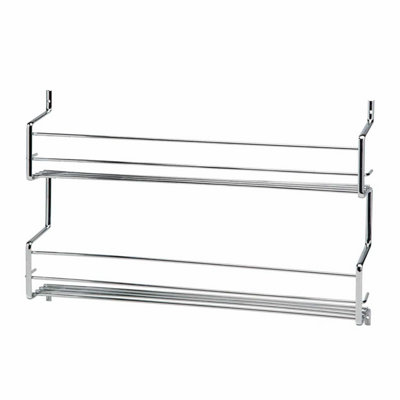2 Tier Chrome Finish Space Saving 20 Jar Spice Rack Metal for Kitchen ...
