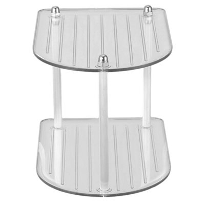 2-Tier Clear Multifunctional Desktop Storage Rack, 26cm(W) x 18cm(D) x 20.5cm(H)
