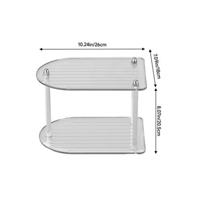2-Tier Clear Multifunctional Desktop Storage Rack, 26cm(W) x 18cm(D) x 20.5cm(H)
