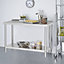 2 Tier Commercial Freestanding Stainless Steel Kitchen Prep and Work Table with Backsplash 120cm