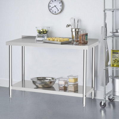 2 Tier Commercial Freestanding Stainless Steel Kitchen Prep and Work ...