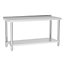 2 Tier Commercial Stainless Steel Kitchen Prep and Work Table Catering Table with Backsplash 150cm