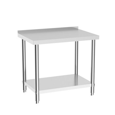 2 Tier Commercial Stainless Steel Kitchen Prep and Work Table Catering ...