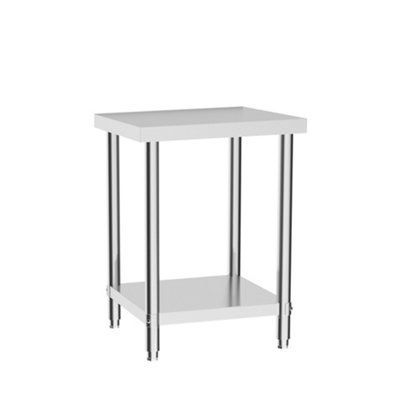 2 Tier Commercial Stainless Steel Kitchen Prep and Work Table Catering ...