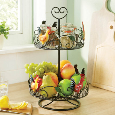 2-Tier Countertop Rack - Hand-Painted Rustic Farmhouse Kitchen ...