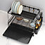 2 Tier Dish Drainer Dish Drying Rack with Cutlery Holder for Kitchen