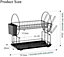 2 Tier Dish Drying Rack, Dish Drainer Rack with Drip Tray