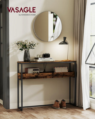 2-Tier Entryway Table, Narrow Console Table, Semi-Open Compartments, 24 ...