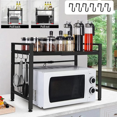 2 Tier Expandable Microwave oven Rack Stand