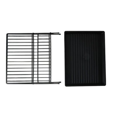 2 Tier Foldable Countertop Dish Drying Rack with Drip Tray, Black