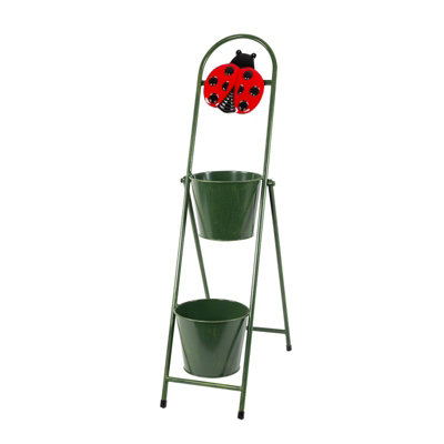 2-Tier Freestanding Arched Metal Plant Stand - Ladybird
