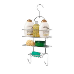 2 Tier Hanging Rust Resistant Shower Caddy Organizer Chrome