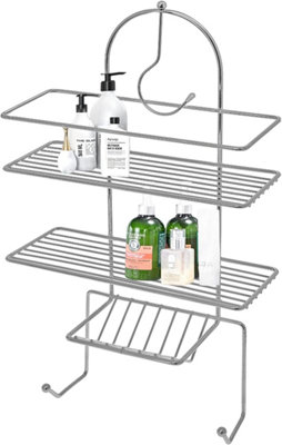 2 Tier Hanging Shower Caddy Organiser - Chrome - 8