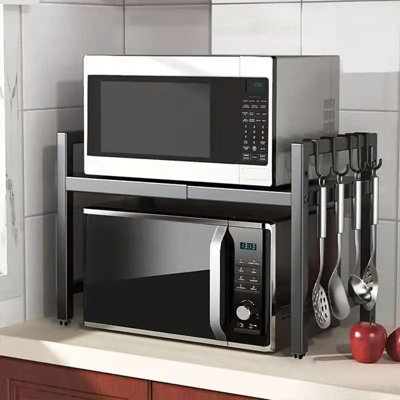 Microwave Stand With Wine Rack Bakers Rack With Power Outlet ...
