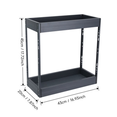 2-Tier Kitchen Bottom Pull Out Aluminium 20cm W - 7