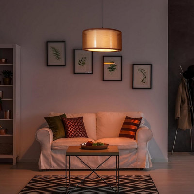 2-Tier Large Modern Lamp Shade, Grey