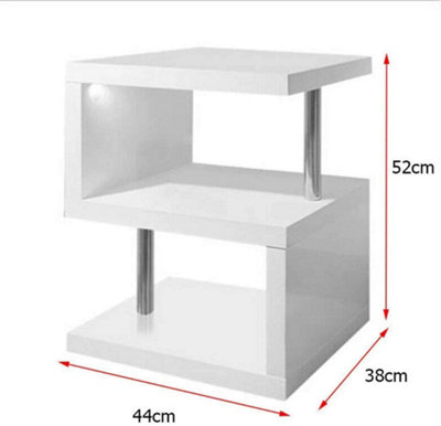 White high gloss s store shaped side table