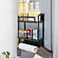 2 Tier Magnetic Spice Rack Fridge Shelf Space Saving Kitchen Storage Unit with Cling Film Holder