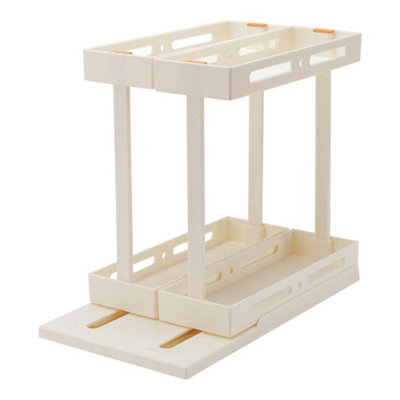 2 Tier Multifunctional Rotating Spice Rack Pull-out Storage Shelf