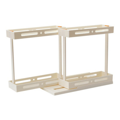 2 Tier Multifunctional Rotating Spice Rack Pull-out Storage Shelf