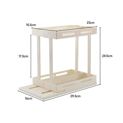 2 Tier Multifunctional Rotating Spice Rack Pull-out Storage Shelf