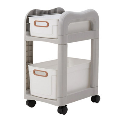 2-Tier Narrow Space-Saving Freestanding Storage Rack Organizer