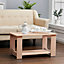 2 Tier Natural Color Simple Wooden Coffee Table Storage Desk 80x40x42cm