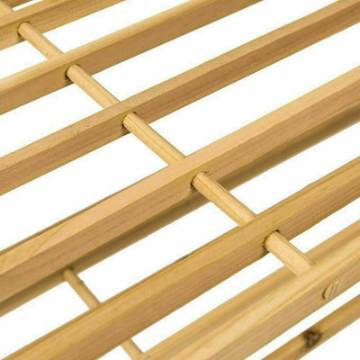 2 Tier Natural Wooden Shoe Rack - 4