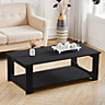 2 Tier Simple Wooden Coffee Table Desk 100x48x42cm