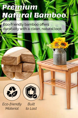 Baboo Shower Bench &ap; Stool Waterproof - Wood Shower Bench With Storage